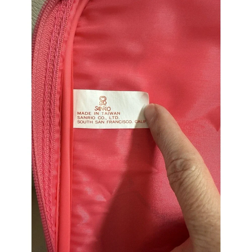 VTG Hello Kitty Sanrio Luggage Bag Suitcase 1989 Pink 18x12 Zipper HTF Design